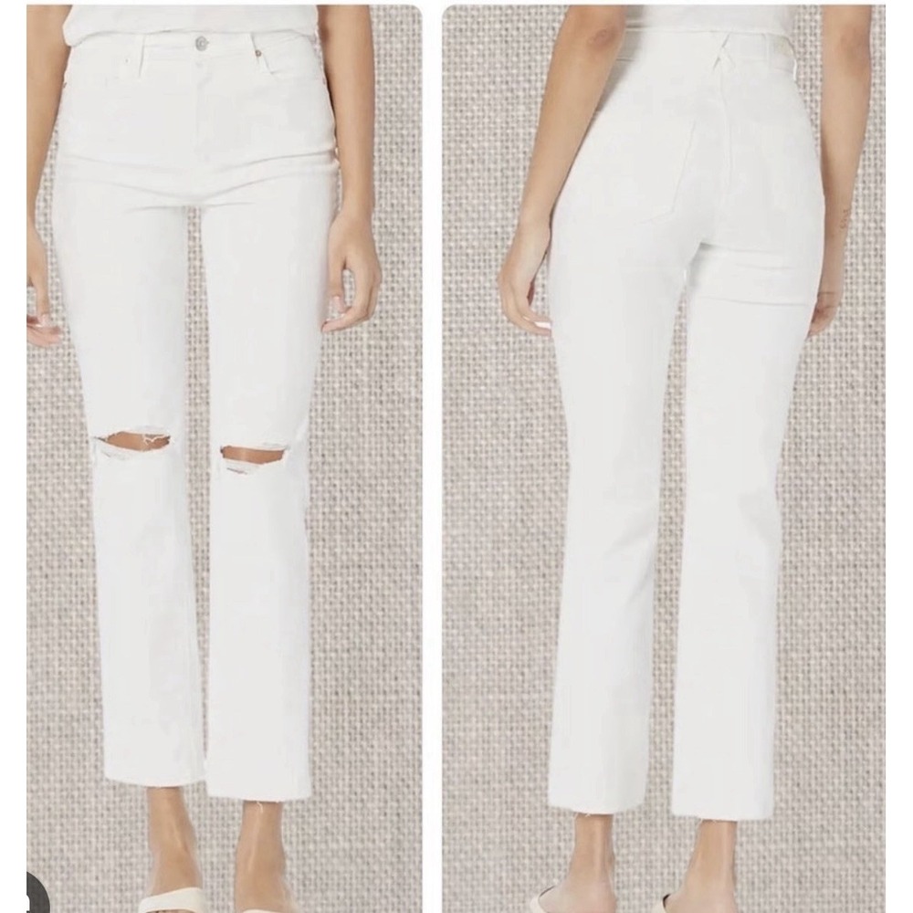 New‎ Paige Womens 27 Noella High Rise Relaxed Straight Leg Stretch Denim Jeans